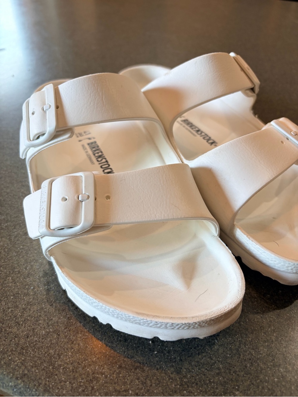 Birkenstock White Arizona EVA Dual-Strap Sandals